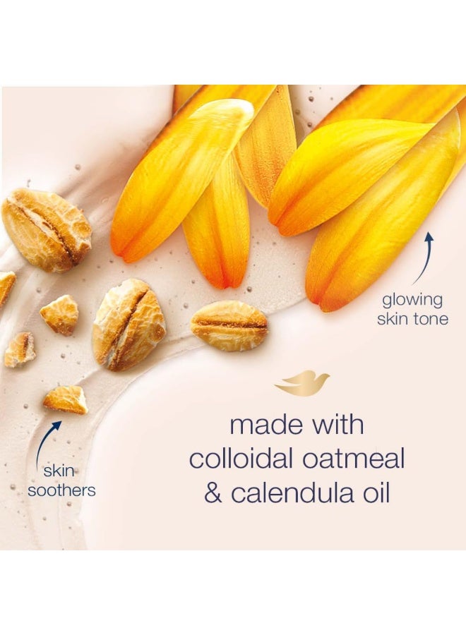 Dove Exfoliating Body Polish Scrub for Delicate & Sensitive Skin with Oatmeal & Calendula Oil, Gently Exfoliates and Moisturizes to Reveal Instantly Soft, Smooth & Healthy Skin, Naturally Derived Ingredients, Sulfate-Free, Floral Fragrance, 298g - Image 2